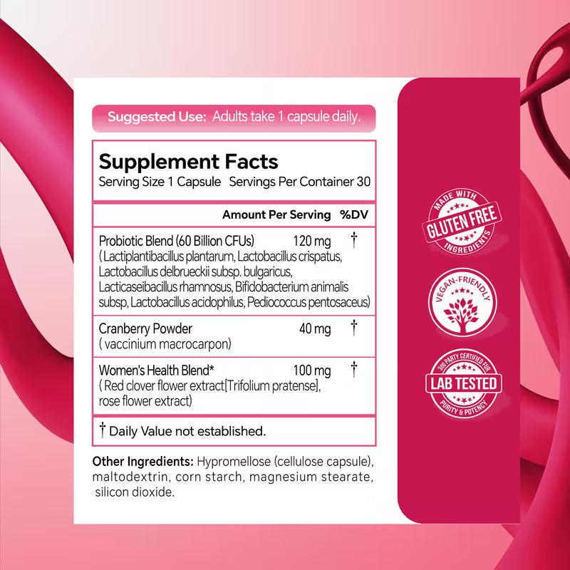 USLSHA Probiotics for Women 60 Billion CFU with Cranberry – 30 Capsules