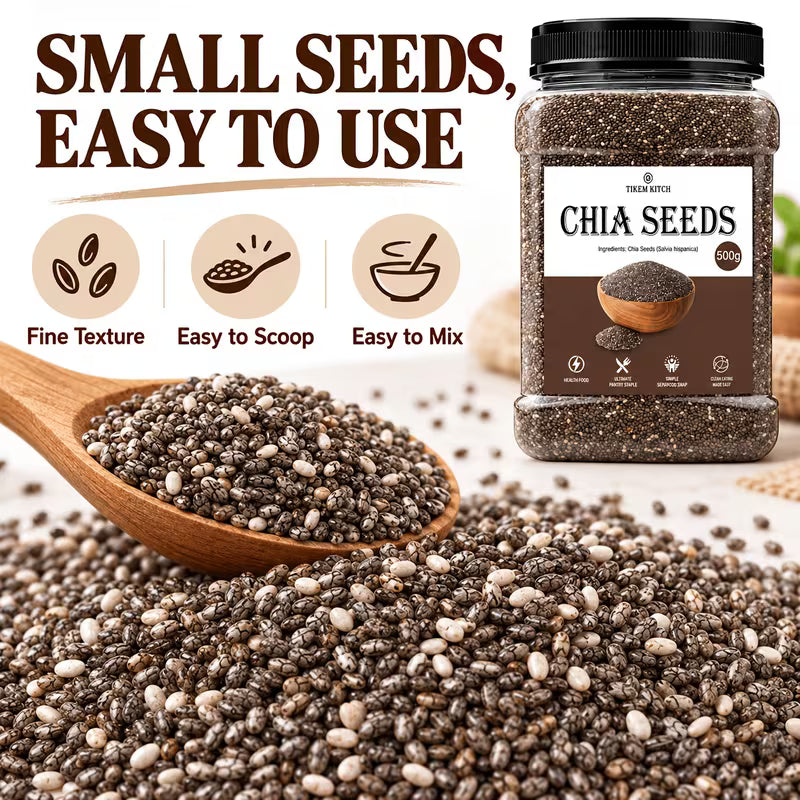 Chia Seeds 17.64 oz (500g) – Pantry Staple for Pudding, Oats, Smoothies & Baking