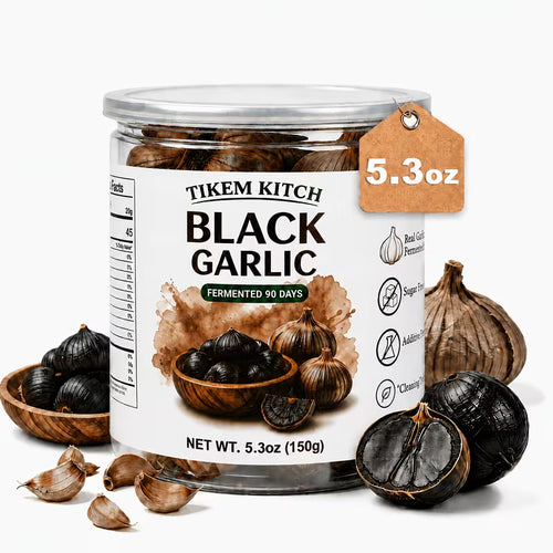 90-Day Fermented Whole Black Garlic Bulbs – 5.3 oz (150g), Ready-to-Eat, No Added Sugar or Additives