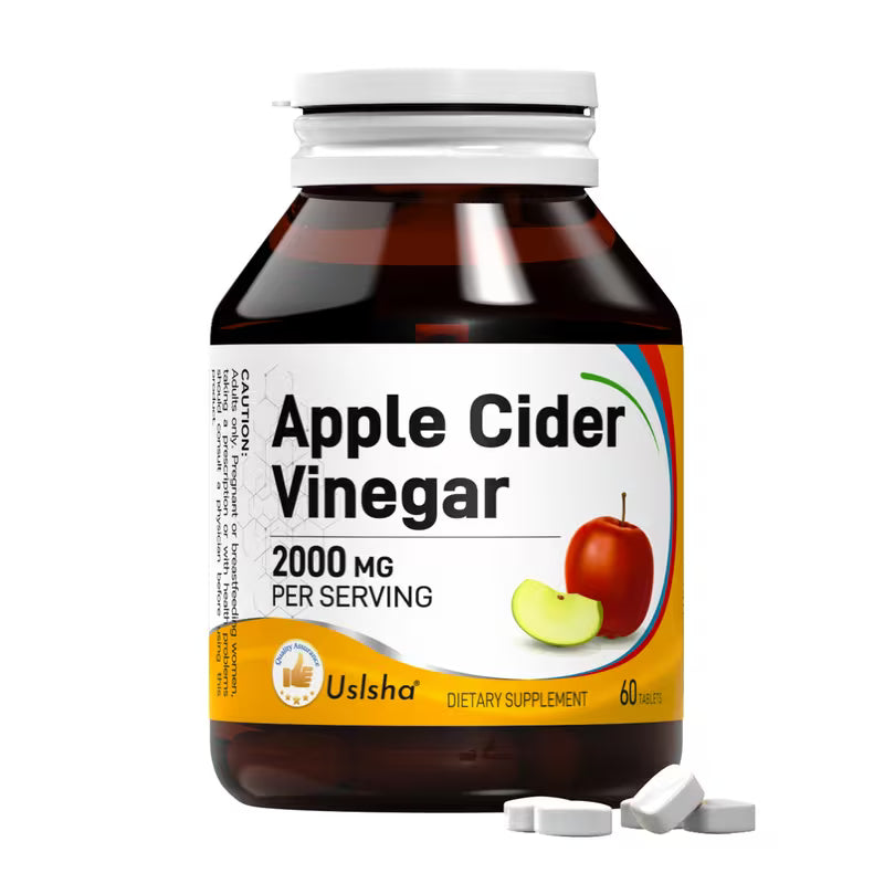 Apple Cider Vinegar Tablets with The Mother 2000mg – 60 Plant-Based Tablets