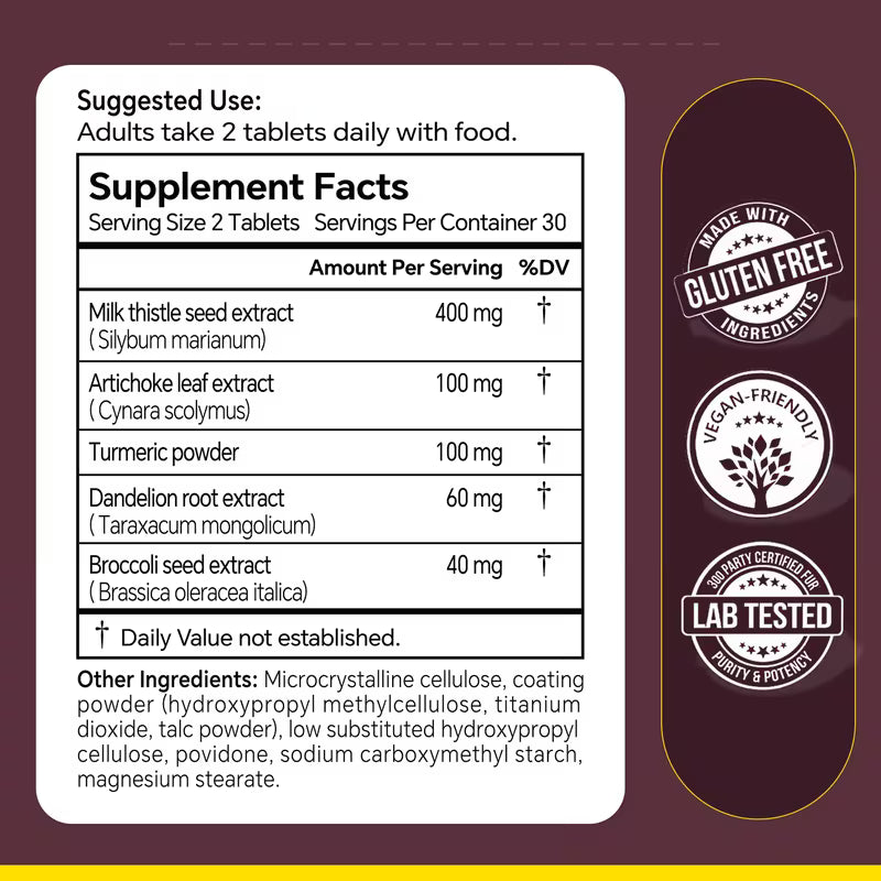 USLSHA Milk Thistle Liver Support with Artichoke & Turmeric – 60 Tablets