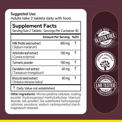 USLSHA Milk Thistle Liver Support with Artichoke & Turmeric – 60 Tablets