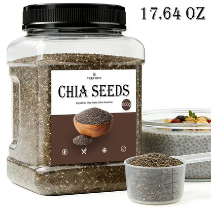Chia Seeds 17.64 oz (500g) – Pantry Staple for Pudding, Oats, Smoothies & Baking