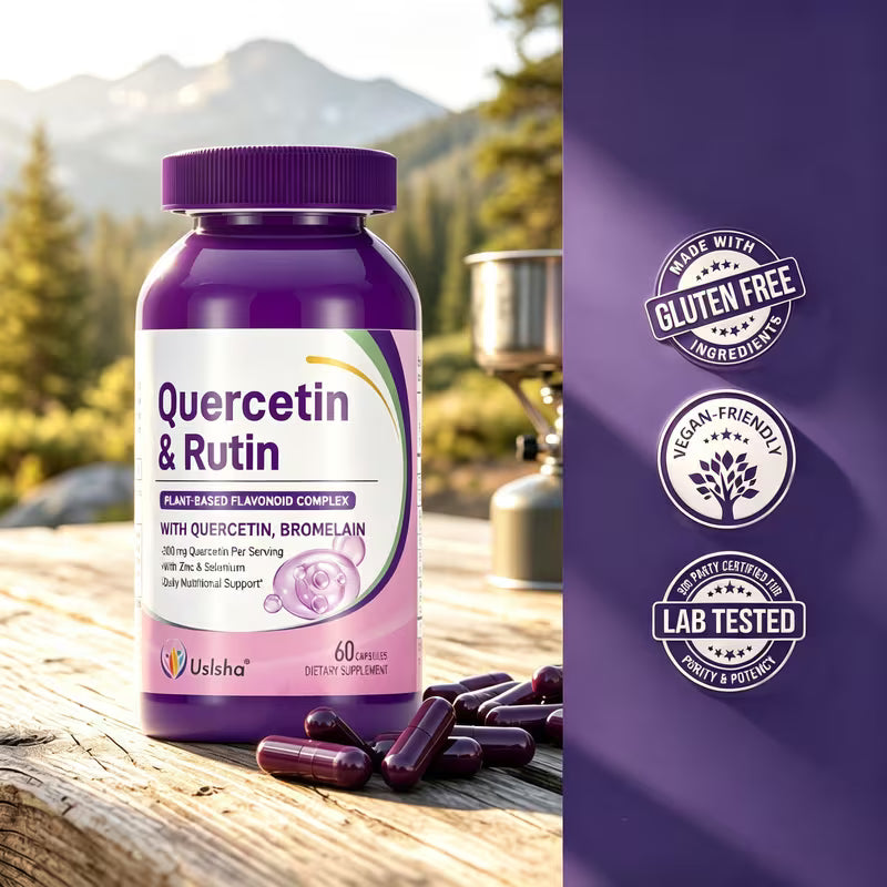 USLSHA Quercetin & Rutin Supplement with Bromelain, Zinc & Selenium – 60 Capsules