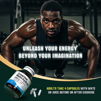 USLSHA Creatine Monohydrate 2000mg Capsules for Muscle & Strength Support
