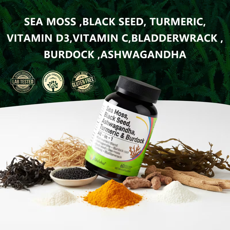 USLSHA Sea Moss, Black Seed Oil & Ashwagandha SupplementUSLSHA Sea Moss, Black Seed Oil & Ashwagandha Supplement