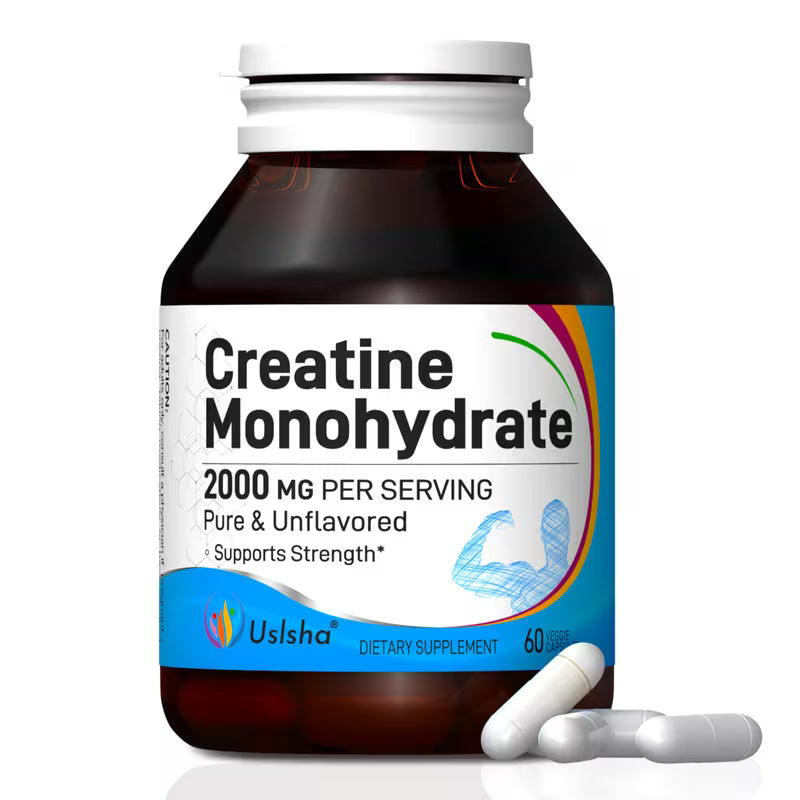 USLSHA Creatine Monohydrate 2000mg Capsules for Muscle & Strength Support