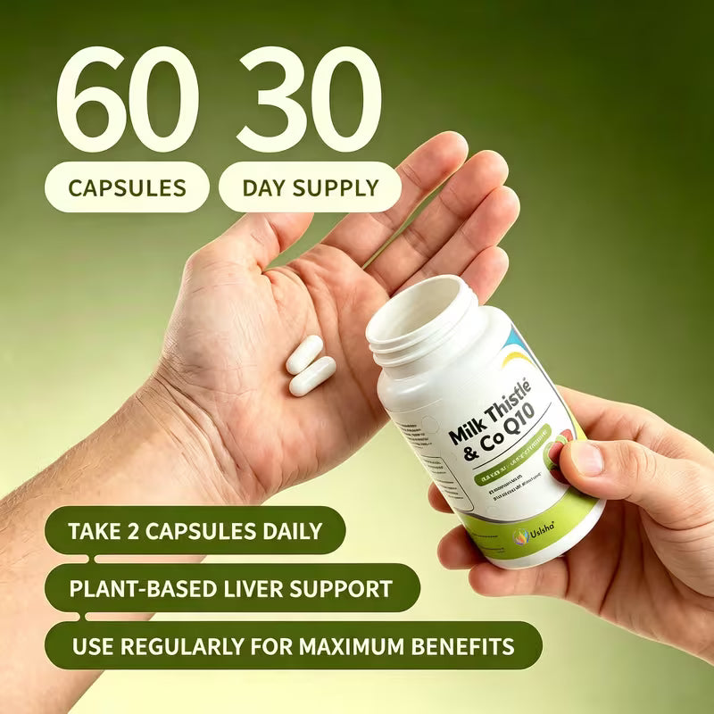 USLSHA Milk Thistle & CoQ10 Liver Support Supplement – 60 Capsules