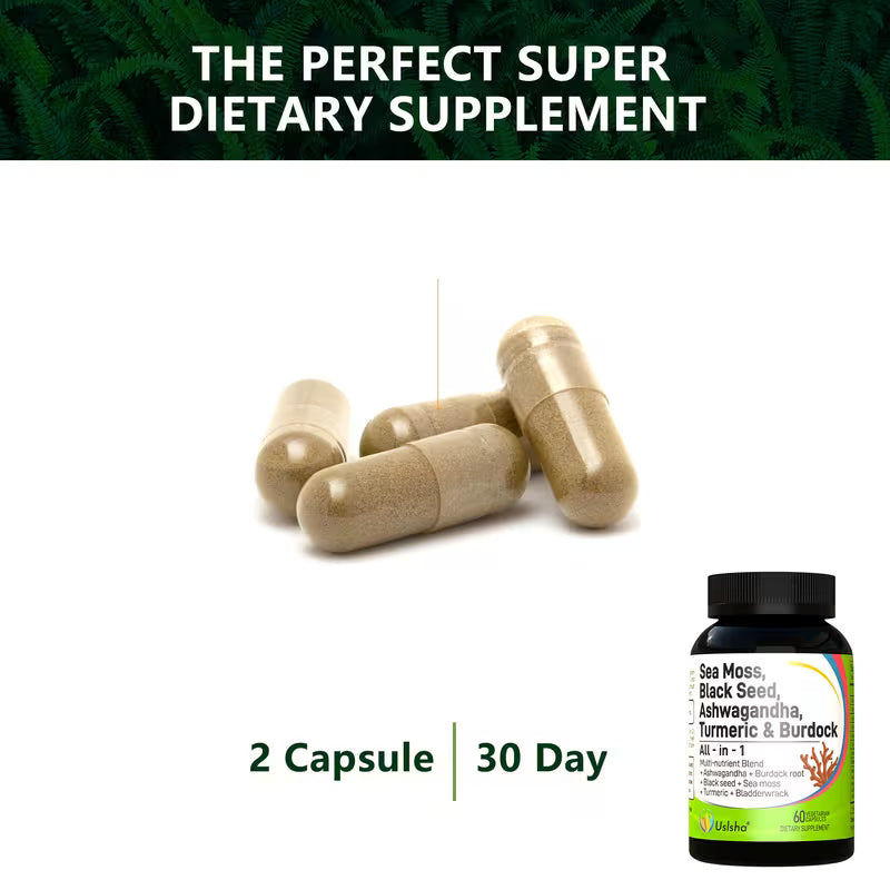 USLSHA Sea Moss, Black Seed Oil & Ashwagandha SupplementUSLSHA Sea Moss, Black Seed Oil & Ashwagandha Supplement