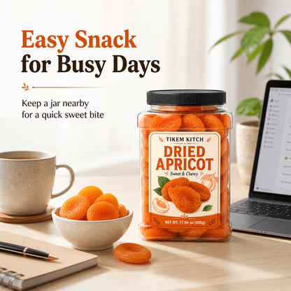 Dried Apricots 17.64 oz (500g) – Sweet & Chewy Fruit Snacks for Baking, Trail Mix & Snacking