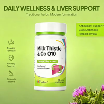 USLSHA Milk Thistle & CoQ10 Liver Support Supplement – 60 Capsules