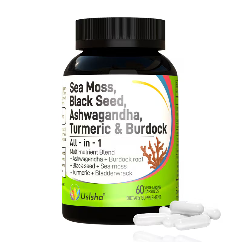 USLSHA Sea Moss, Black Seed Oil & Ashwagandha SupplementUSLSHA Sea Moss, Black Seed Oil & Ashwagandha Supplement