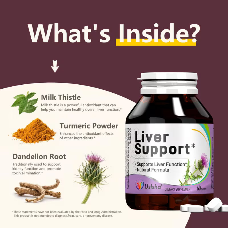 USLSHA Milk Thistle Liver Support with Artichoke & Turmeric – 60 Tablets