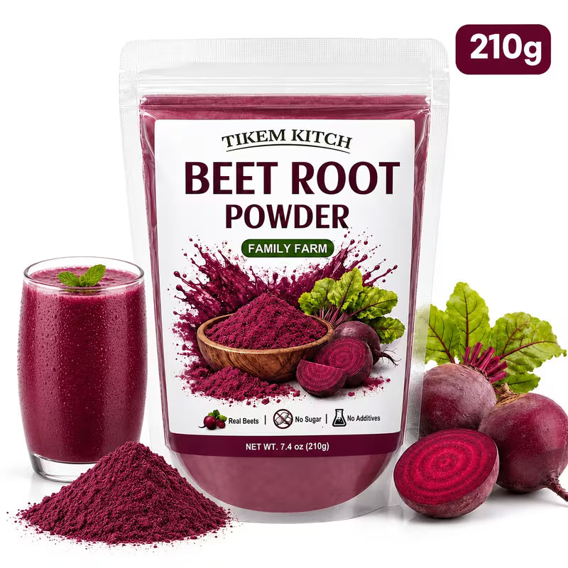 Natural Beetroot Powder 7.41 oz (210g) – Vegan Pre-Workout & Smoothie Powder