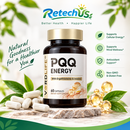VORDLIFE PQQ Energy Supplement with AKG & Spermidine – 60 Capsules