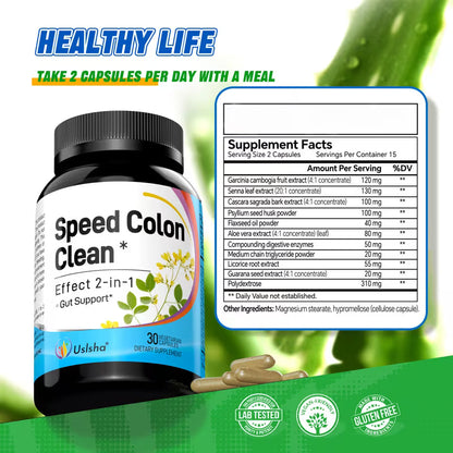 USLSHA 15-Day Colon Cleanse & Liver Support Supplement with Psyllium Husk