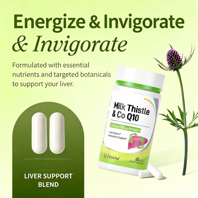 USLSHA Milk Thistle & CoQ10 Liver Support Supplement – 60 Capsules