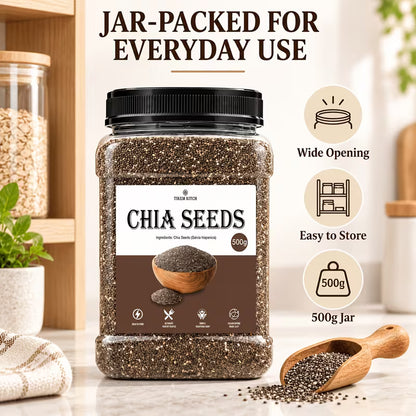 Chia Seeds 17.64 oz (500g) – Pantry Staple for Pudding, Oats, Smoothies & Baking