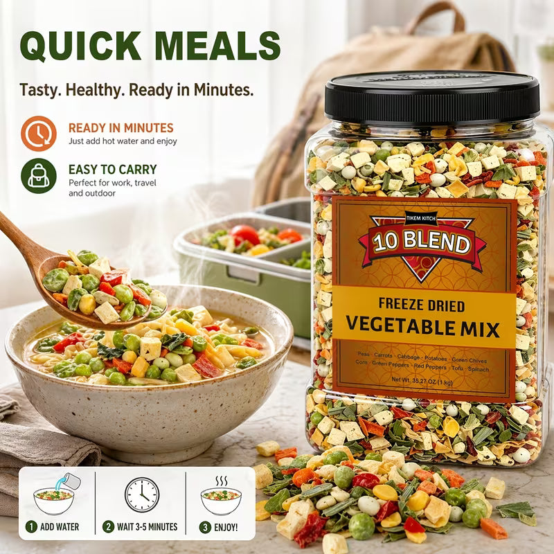 Dehydrated Mixed Vegetables – Vegetable Soup Mix for Cooking, Ramen & Camping