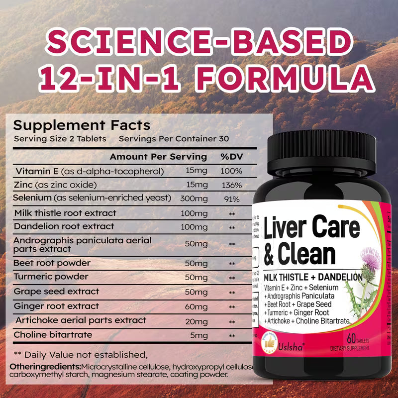 Liver Support Supplement with Milk Thistle, Turmeric & Beetroot – 60 Capsules