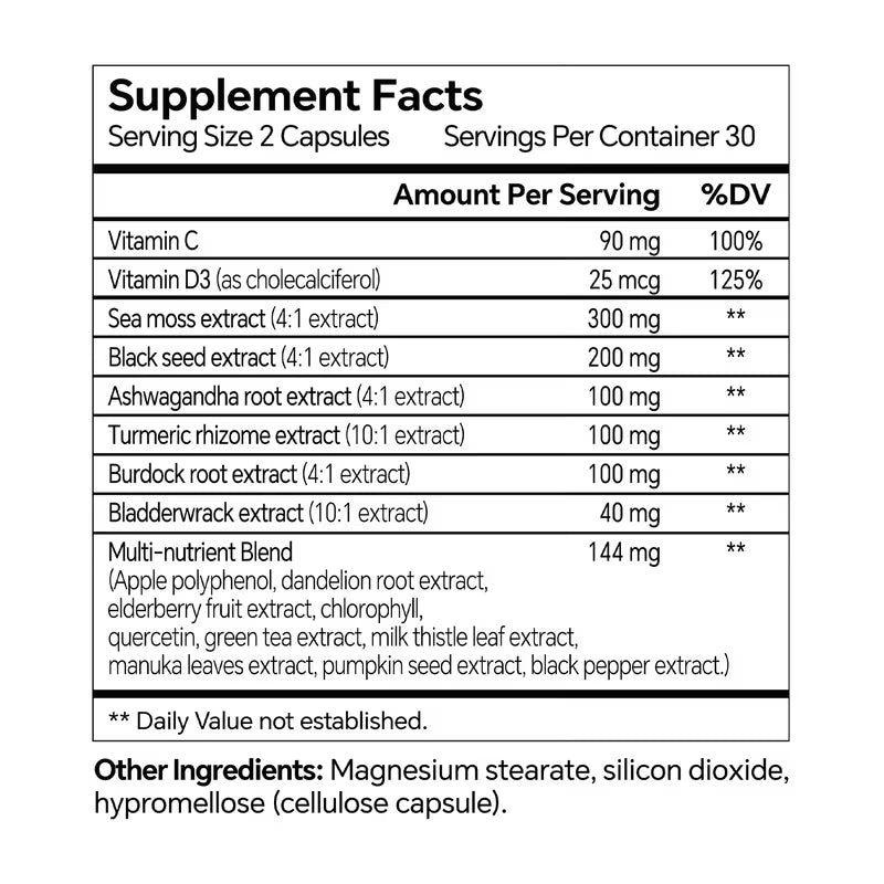 USLSHA Sea Moss, Black Seed Oil & Ashwagandha SupplementUSLSHA Sea Moss, Black Seed Oil & Ashwagandha Supplement