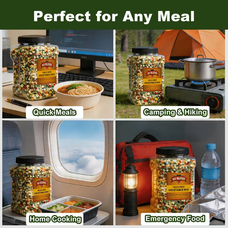 Dehydrated Mixed Vegetables – Vegetable Soup Mix for Cooking, Ramen & Camping