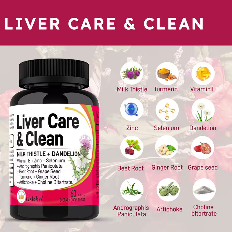 Liver Support Supplement with Milk Thistle, Turmeric & Beetroot – 60 Capsules